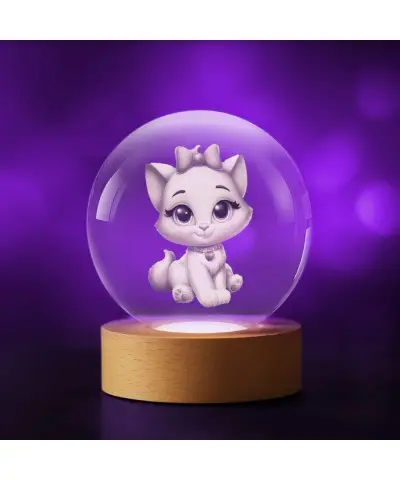 3D Crystal Ball Kitten with...