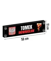 Illuminated LED Truck Name Plate for the Driver of a Premium Truck with Print