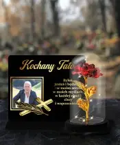 Große Premium Kerze XL mit Foto und Ewiger Rose