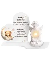 Duży Znicz Premium XL Dla Dzieci Aniołek LED