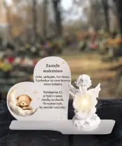 Duży Znicz Premium XL Dla Dzieci Aniołek LED