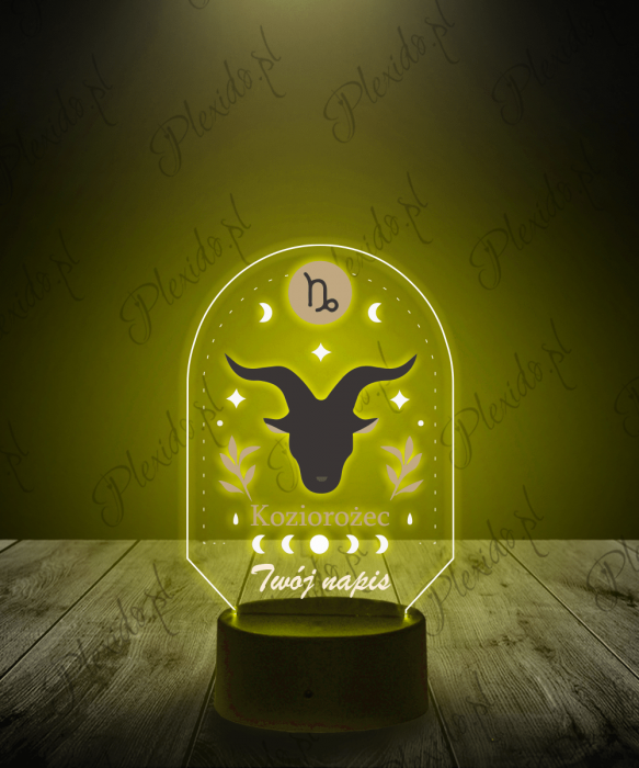 Lampka LED 3D Plexido z Nadrukiem Znak Zodiaku Koziorożec - 2
