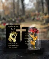 Duży Znicz Premium XL Wieczna Róża LED