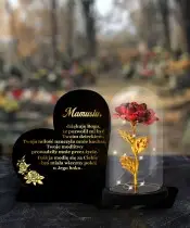 Duży Znicz Premium XL Serce Wieczna Róża LED