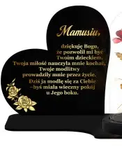 Duży Znicz Premium XL Serce Wieczna Róża LED