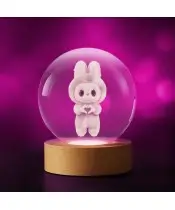 3D Labubu Heart Crystal Ball
