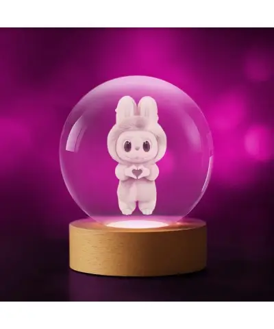 3D Labubu Heart Crystal Ball