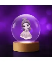 3D Crystal Ball Beauty and the Beast Belle