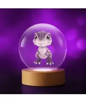 3D Kristallkugel süßer Dinosaurier