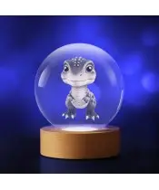 3D Kristallkugel süßer Dinosaurier
