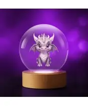 3D Kristallkugel Süßer Drache