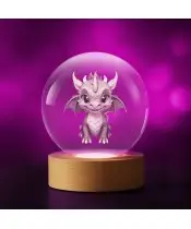 3D Kristallkugel Süßer Drache
