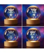 3D Kristallkugel Süßer Drache