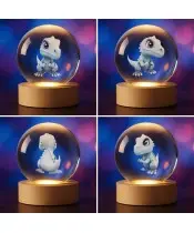 3D Crystal Ball T-Rex Dinosaur