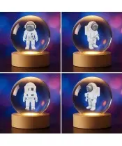 3D-Astronauten-Kristallkugel