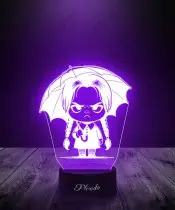 3D Plexido Wednesday Addams Spiegel-LED-Lampe