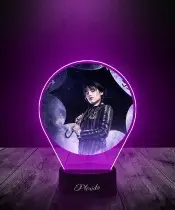 Lampka LED 3D Plexido z Nadrukiem Wednesday z Parasolem