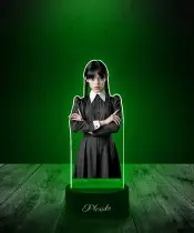 Lampka LED 3D Plexido z Nadrukiem Wednesday Addams Serial