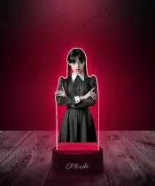 Lampka LED 3D Plexido z Nadrukiem Wednesday Addams Serial