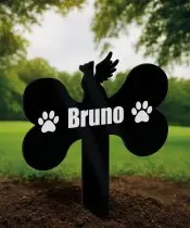 Gedenktafel für das Grab eines Hundes Personalisierte Kerze zum Gedenken an einen Schüler