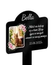 Memorial Plaque for Cat's Grave with Photo and Personalized Candle