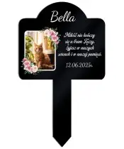 Memorial Plaque for Cat's Grave with Photo and Personalized Candle