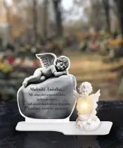 Premium XL Engel LED Ewige Kerze für Friedhof oder Grab