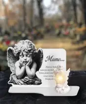 Premium Ewige Kerze XL für Friedhof, Grab, Engel, LED