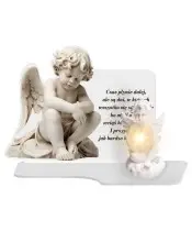 Premium Eternal Candle XL with Angel for Cemetery Grave Angel LED