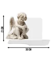 Premium Ewige Kerze XL mit Engel für Friedhof Grabengel LED