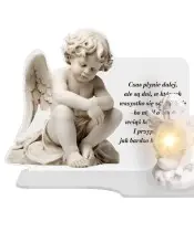 Premium Eternal Candle XL with Angel for Cemetery Grave Angel LED