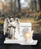 Große Premium Kerze XL für Friedhof Grabengel LED