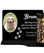 Solar LED Candle for Dogs and Cats with a Photo for a Tombstone