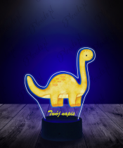 lampka_led_3d_plexido_z_nadrukiem_dinozaur_żółty