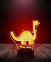 lampka_led_3d_plexido_z_nadrukiem_dinozaur_żółty