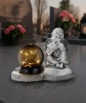 Large Angel Statue for Cemetery Grave Solar LED