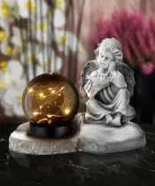 Large Angel Statue for Cemetery Grave Solar LED