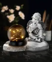Large Angel Statue for Cemetery Grave Solar LED