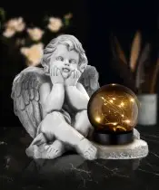 Große Engelsstatue für Friedhof, Ewiges Grab, Solar-LED