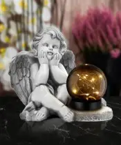 Large Angel Statue for Cemetery, Eternal Grave, Solar LED