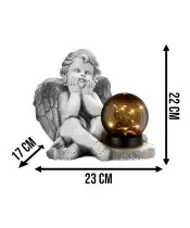 Large Angel Statue for Cemetery, Eternal Grave, Solar LED