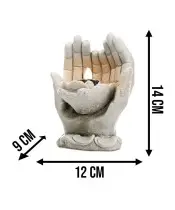 Znicz Premium Statuetka Led Figurka Dłonie Gipsowe 18 cm