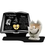 Premium Kerze Statuette Led Figur Hände Gips 18 cm für Friedhof Grab