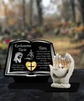 Premium Kerze Statuette Led Figur Hände Gips 18 cm für Friedhof Grab