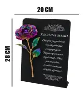 Premium Statuette 28 cm für Friedhofsgrab Ewige Rose Multicolor
