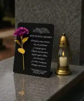 Premium Statuette 28 cm für Friedhof Grab Ewige rosa Rose