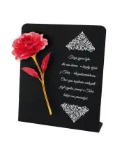 Premium Statuette 22 cm With a Red Eternal Rose for the Grave