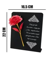 Premium Statuette 22 cm mit einer roten ewigen Rose für das Grab