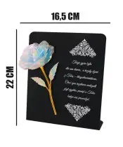 Premium Statuette 22 cm With Holographic Eternal Rose For Grave