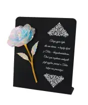 Premium Statuette 22 cm With Holographic Eternal Rose For Grave